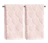 Artoid Mode Confezione da 2 asciugamani rosa 3D amore cuore jacquard 100% cotone San Valentino, 35 x 75 cm, morbidi assorbenti, decorazione da bagno