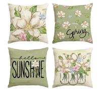 Artoid Mode Federe per cuscino con fiori primaverili, set da 4 pezzi, 45x45 cm, estate, ciao sole, federa decorativa per cuscino, copertura per divano