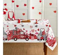 Artoid Mode Love Herz GNOME - Biancheria da tavola per camion, San Valentino, 140 x 220 cm, per la festa della mamma, antimacchia, per la cucina, per le vacanze, per le feste