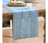 Artoid Mode Macramè Runner da Tavola Blu Celeste 30x183 cm, Decorazione da Tavolo da Cucina Vacanze Feste Compleanno Matrimoni