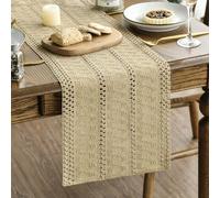 Artoid Mode Macramè Runner da Tavola Marrone 30x143 cm, Decorazione da Tavolo da Cucina Vacanze Feste Compleanno Matrimoni