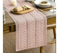 Artoid Mode Macramè Runner da Tavola Rosa 30x143 cm, Decorazione da Tavolo da Cucina Vacanze Feste Compleanno Matrimoni