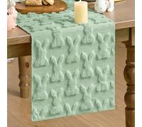 Artoid Mode Morbido peluche velluto finta pelliccia verde coniglio pasquale runner da tavola primavera cucina tavolo vacanza decorazione festa 33 x 183 cm