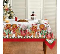 Artoid Mode Pan di zenzero Lollipop - Tovaglia natalizia con fiocchi di neve, 140 x 180 cm