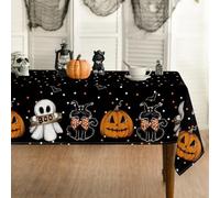 Artoid Mode Pois Jack-O'-Landtern Fantasma Gatto Halloween Tovaglia 140 x 200 cm Stagionale Boo Protezione antimacchia, biancheria da tavola per cucina, decorazione per feste