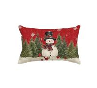 Artoid Mode Rosso Pupazzo di Neve Rami di Albero Let It Snow Natale Fodera per Cuscino, 30x50 cm Fodera per Cuscino di Stagione Fodera per Cuscino Decorativa per Divano Decorazione per Soggiorno