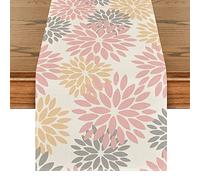 Artoid Mode - Runner da tavolo con dalie, per l’estate, decorazione per interni, feste e vacanze, colore: rosa, 40 x 240 cm
