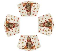 Artoid Mode Set di 4 tovagliette con zucche e foglie d'acero per l'autunno, 30 x 45 cm, decorazione per la cucina, per interni e feste