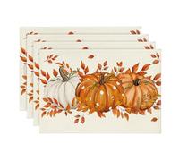 Artoid Mode Set di 4 tovagliette per l'autunno, 30 x 45 cm, per le vacanze, lavabili in cucina, per feste
