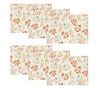 Artoid Mode Set di 6 tovagliette arancioni per l'autunno, 30 x 45 cm, per le vacanze, lavabili in cucina, feste