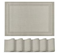 Artoid Mode Set di 6 tovagliette in vinile, color champagne e PVC, 30 x 45 cm, lavabile, antimacchia, resistente al calore, per interni e cucina