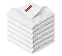 Artoid Mode Strofinacci da Cucina a Nido d'Ape Bianchi 100% Cotone Morbidi Asciugapiatti, Set da 6 30x30 cm Lavabili Assorbenti Panni per Piatti Pulizia Cucina