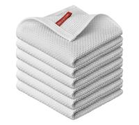 Artoid Mode Waffle grigio chiaro, 100% cotone, morbidi strofinacci da cucina, set da 6 pezzi, 30 x 30 cm, lavabili e assorbenti, per la pulizia della cucina