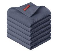 Artoid Mode Waffle grigio scuro 100% cotone morbido strofinacci da cucina, set da 6 pezzi, 30 x 30 cm, lavabili e assorbenti, per la pulizia della cucina