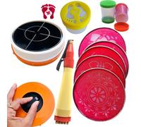 Artonezt Kit di timbri in plastica Rangoli Magic Box, set di 10 pezzi per decorazione Diwali Floor Art Rang Home Navratri Pongal Pooja Mandir Decor
