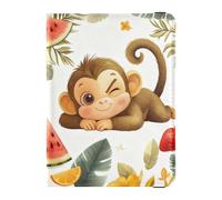 Artoon - Porta passaporto in pelle con scimmia che strizza l'occhio per il viaggio, grande capacità, portafoglio per passaporto da uomo