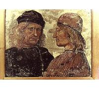 ARToPHIIU Dipinti Famosi Quadri Stampa Murale su Tela Autoritratto con Vitelozzo Vitelli di Luca Signorelli per L'arredamento del Soggiorno 60x90cm