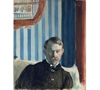 ARToPHIIU Dipinti Famosi Quadri Stampa Murale su Tela Autoritratto di Boris Mikhailovich Kustodiev per L'arredamento del Soggiorno 60x90cm