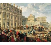 ARToPHIIU Dipinti Famosi Quadri Stampa Murale su Tela Carlo Di In Visita A Papa Benedetto Xiv A San Pietro Di Paolo Pannini per L'arredamento del Soggiorno 60x90cm