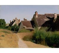 ARToPHIIU Dipinti Famosi Quadri Stampa Murale su Tela Case vicino a Orléans di Jean Baptiste Camille Corot per L'arredamento del Soggiorno 60x90cm