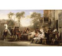 ARToPHIIU Dipinti Famosi Quadri Stampa Murale su Tela Chelsea riceve la gazzetta che annuncia la battaglia di Waterloo di David Wilkie per L'arredamento del Soggiorno 60x90cm