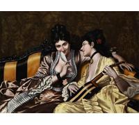 ARToPHIIU Dipinti Famosi Quadri Stampa Murale su Tela Due donne su un divano di Luis Ricardo Falero per L'arredamento del Soggiorno 60x90cm