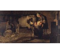 ARToPHIIU Dipinti Famosi Quadri Stampa Murale su Tela Due madri di Giovann Segantini per L'arredamento del Soggiorno 60x90cm