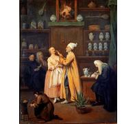 ARToPHIIU Dipinti Famosi Quadri Stampa Murale su Tela il Farmacista di Pietro Longhi per L'arredamento del Soggiorno 60x90cm