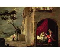 ARToPHIIU Dipinti Famosi Quadri Stampa Murale su Tela Isacco benedice Giacobbe di Bartolomé Esteban Murillo per L'arredamento del Soggiorno 60x90cm