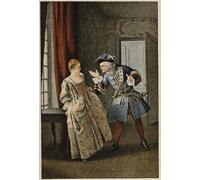 ARToPHIIU Dipinti Famosi Quadri Stampa Murale su Tela Manon e suo fratello nella storia di Manon Lescaut e del cavaliere Des Grieux di Maurice Leloir per L'arredamento del Soggiorno 60x90cm