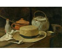 ARToPHIIU Dipinti Famosi Quadri Stampa Murale su Tela Natura morta con cappello di paglia giallo di Vincent Gogh Van per L'arredamento del Soggiorno 60x90cm