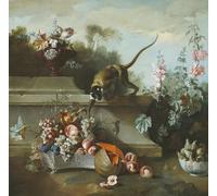 ARToPHIIU Dipinti Famosi Quadri Stampa Murale su Tela Natura morta con frutti e fiori di scimmia di Jean Baptiste Oudry per L'arredamento del Soggiorno 60x90cm