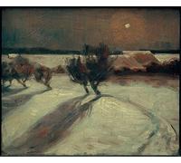 ARToPHIIU Dipinti Famosi Quadri Stampa Murale su Tela Paesaggio innevato al chiaro di luna di Max Beckmann per L'arredamento del Soggiorno 60x90cm