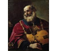 ARToPHIIU Dipinti Famosi Quadri Stampa Murale su Tela Re David del Guercino per L'arredamento del Soggiorno 60x90cm
