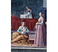 ARToPHIIU Dipinti Famosi Quadri Stampa Murale su Tela Santa Elisabetta e Battista di Domenico Ghirlandaio per L'arredamento del Soggiorno 60x90cm