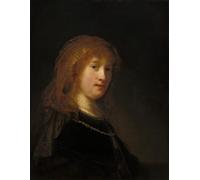 ARToPHIIU Dipinti Famosi Quadri Stampa Murale su Tela Saskia Van Uylenburgh la moglie dll'artistas di Rembrandt Van Rijn per L'arredamento del Soggiorno 60x90cm