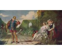 ARToPHIIU Dipinti Famosi Quadri Stampa Murale su Tela Scena da La dodicesima notte Malvolio e la contessa di Daniel Maclise per L'arredamento del Soggiorno 60x90cm