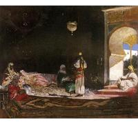 ARToPHIIU Dipinti Famosi Quadri Stampa Murale su Tela Scena De Harem di Benjamin Jean Constant per L'arredamento del Soggiorno 60x90cm