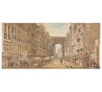 ARToPHIIU Dipinti Famosi Quadri Stampa Murale su Tela una selezione di venti delle vedute più pittoresche di Parigi di Girtin per L'arredamento del Soggiorno 60x90cm