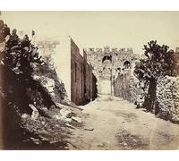 ARToPHIIU Dipinti Famosi Quadri Stampa Murale su Tela Veduta di un tratto delle mura della città e della Casa di Sant'Anna a Gerusalemme di Félix Bonfils per L'arredamento del Soggiorno 60x90cm