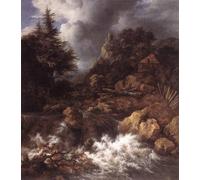 ARToPHIIU Immagini Moderni Murale Artistico Poster Stampe Quadri Cascata in un paesaggio settentrionale montuoso Jacob Van Ruisdael per Decorazioni per la Casa 60x90cm