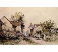 ARToPHIIU Immagini Moderni Murale Artistico Poster Stampe Quadri Contadini che tornano alla fattoria Johan Barthold Jongkind per Decorazioni per la Casa 60x90cm