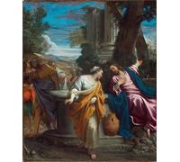 ARToPHIIU Immagini Moderni Murale Artistico Poster Stampe Quadri Cristo e la Samaritana di Annibale Carracci per Decorazioni per la Casa 60x90cm