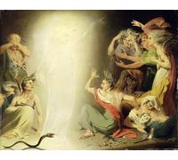 ARToPHIIU Immagini Moderni Murale Artistico Poster Stampe Quadri il fantasma di Clitennestra che risveglia le Furie di John Downman per Decorazioni per la Casa 60x90cm