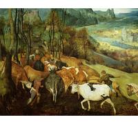 ARToPHIIU Immagini Moderni Murale Artistico Poster Stampe Quadri il ritorno dell'autunno del gregge di Pieter Bruegel il Vecchio per Decorazioni per la Casa 60x90cm