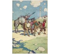 ARToPHIIU Immagini Moderni Murale Artistico Poster Stampe Quadri Illustrazione per le avventure di Don Chisciotte di William Heath Robinson per Decorazioni per la Casa 60x90cm