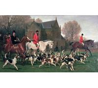 ARToPHIIU Immagini Moderni Murale Artistico Poster Stampe Quadri La contessa Spencer sul cardellino cacciatore e John Poyntz di John Charlton per Decorazioni per la Casa 60x90cm