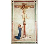 ARToPHIIU Immagini Moderni Murale Artistico Poster Stampe Quadri la Crocifissione con iscrizione di San Domenico Inri sulla Croce Affresco del Beato Angelico per Decorazioni per la Casa 60x90cm