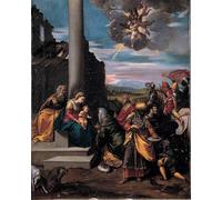 ARToPHIIU Immagini Moderni Murale Artistico Poster Stampe Quadri l'Adorazione dei Magi di Sigismondo Scarsellino per Decorazioni per la Casa 60x90cm