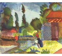 ARToPHIIU Immagini Moderni Murale Artistico Poster Stampe Quadri Paesaggio di Tunisi con arabi sedentari di August Macke per Decorazioni per la Casa 60x90cm